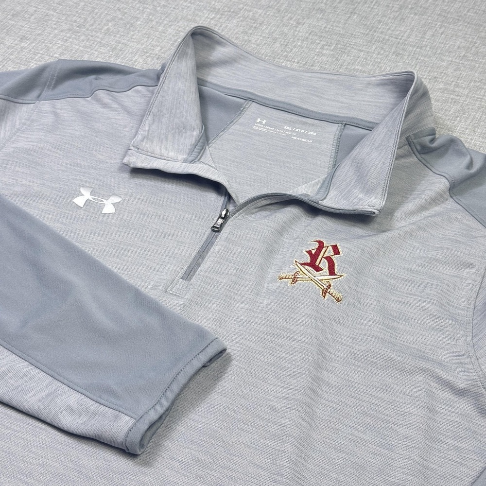 Under Armour 1/4 Zip Pullover Mens 3XL Gray HeatGear Performance Long Sleeve